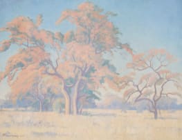 Jacob Hendrik Pierneef; Bushveld Landscape with Autumn Leaves