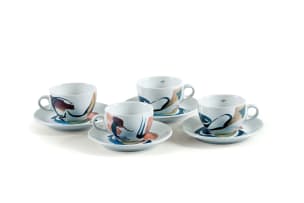 Cecil Skotnes; Set of four espresso cups and saucers