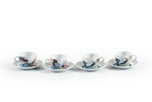 Cecil Skotnes; Set of four espresso cups and saucers
