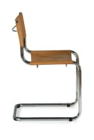 Set of eight chrome and leather Bauhaus style cantilever chairs