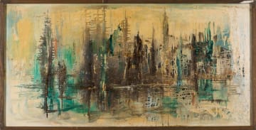 Georges Duby; Abstract Composition in Green and Brown