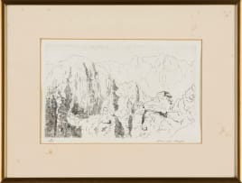 François Krige; View of Cogmanskloof Pass (Cape Fold Belt Mountains) with Old English Fort, near Montagu, Western Cape