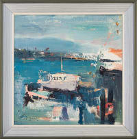 Sidney Goldblatt; Abstract Boats in a Harbour