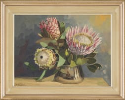 Dino Paravano; Proteas in a Brass Vessel