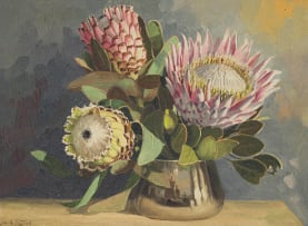 Dino Paravano; Proteas in a Brass Vessel