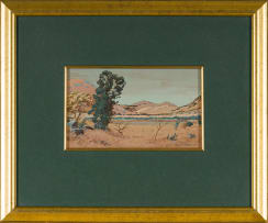 Erich Mayer; Veld Landscape with Trees and Mountains