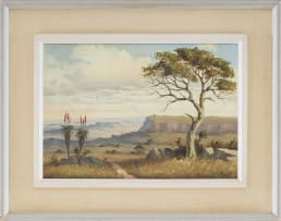 Christopher Tugwell; Mountainous Landscape with Aloes and Trees