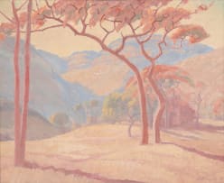 Jacob Hendrik Pierneef; Landscape with Trees and Mountains