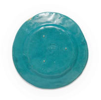 Hylton Nel; A pair of turquoise plates, two