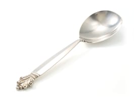 A set of Georg Jensen silver 'Acanthus' pattern flatware, designed in 1917 by Johan Rohde, .925 sterling, c.1945-1977