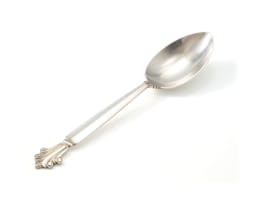 A set of Georg Jensen silver 'Acanthus' pattern flatware, designed in 1917 by Johan Rohde, .925 sterling, c.1945-1977