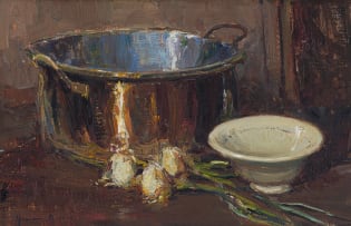 Adriaan Boshoff; Copper Pot, Onions and Bowl