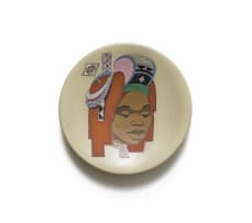 Kalahari Studio; Plate decorated with a portrait of an Ndebele woman
