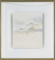Barry Dibb; Tiles decorated with landscape and tree, two