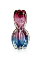 Waisted and lobed glass vase attributed to Sanyu Glass, Japan