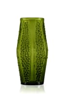 Green cased textured glass vase, Italy