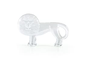 Clear glass 'Lion' sculpture, attributed to Bertil Vallien for Kosta Boda, designed in 1975, Sweden
