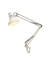 Jac Jacobsen; Pair of white enamel anglepoise desk lamps for Luxo, Norway