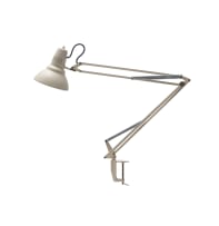 Jac Jacobsen; Pair of white enamel anglepoise desk lamps for Luxo, Norway