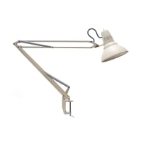 Jac Jacobsen; Pair of white enamel anglepoise desk lamps for Luxo, Norway