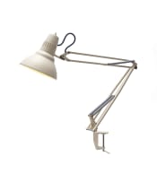 Jac Jacobsen; Pair of white enamel anglepoise desk lamps for Luxo, Norway