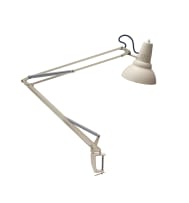 Jac Jacobsen; Pair of white enamel anglepoise desk lamps for Luxo, Norway
