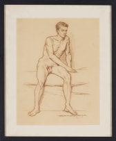 Erich Mayer; Study of Seated Male Nude, two