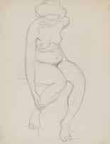 Erich Mayer; Study of Seated Female Nude, two