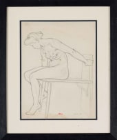 Erich Mayer; Study of Seated Female Nude, two