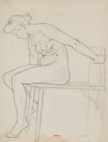 Erich Mayer; Study of Seated Female Nude, two
