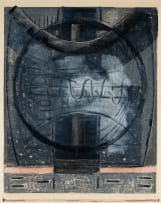 Bettie Cilliers-Barnard; Untitled (Abstract with Circle in Black and Grey)