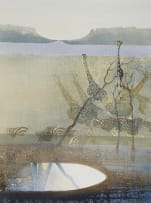 Keith Joubert; Landscape with Giraffe and Zebra
