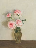 Walter Meyer; Pink Roses in a Vase