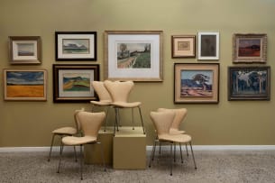 Arne Jacobsen; Set of six 'Model 3101' dining chairs for Fritz Hansen, Denmark