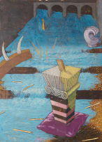 Philippa Hobbs; Interior with Water, Broken Pillar and Cushion