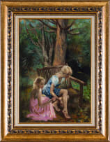 Mari Vermeulen-Breedt; Two Girls and a Bench