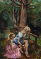 Mari Vermeulen-Breedt; Two Girls and a Bench