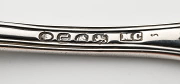 Two George IV and William IV King's pattern silver spoons, Francis Higgins II, Mary Chawner, London, 1827 and 1835