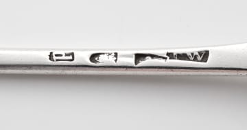 A pair of George III Old English silver basting spoons, Thomas Wallis I, London, 1779