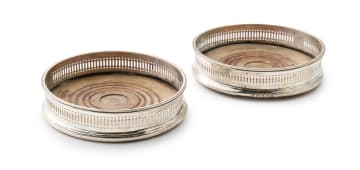 A pair of George III silver wine coasters, James Phipps I, London, 1795
