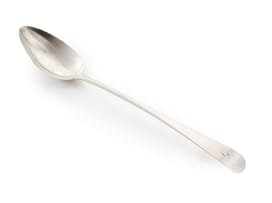 A George III Old English silver basting spoon, P Cunningham & Son, Edinburgh, 1808