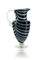 Murano; Glass pitcher with black and white zanfirico