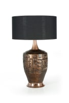 Mid-century table lamp with metallic finish