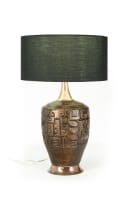 Mid-century table lamp with metallic finish