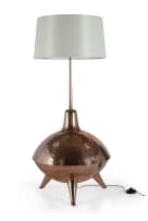 Large 'Atomic'-style copper table lamp