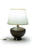 Mid-century table lamp with metallic finish