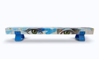 Laurie Wiid van Heerden and Lionel Smit; A Laurie Wiid van Heerden and Lionel Smit electro-galvinised mild steel bench, hand-painted by Lionel Smit