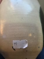 Koos Barnard; Raku vase with green dot motif