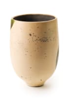 Koos Barnard; Raku vase with green dot motif