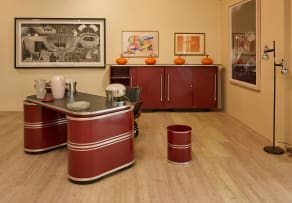 Cesare 'Joe' Colombo; Pair of 'KD 27' chrome-finished ABS plastic desk lamps for Kartell, Italy